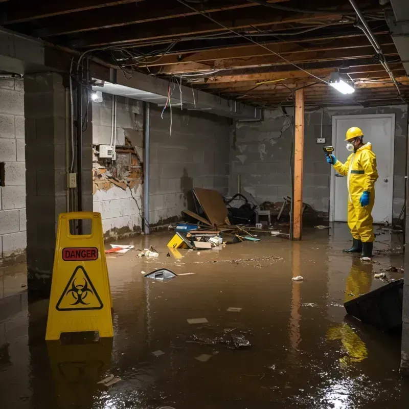 Flooded Basement Electrical Hazard in Brown County, WI Property